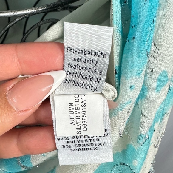 NWT Diane Von Furstenberg Autumn Silver Met Dot wrap mini dress size 8 - Picture 13 of 14